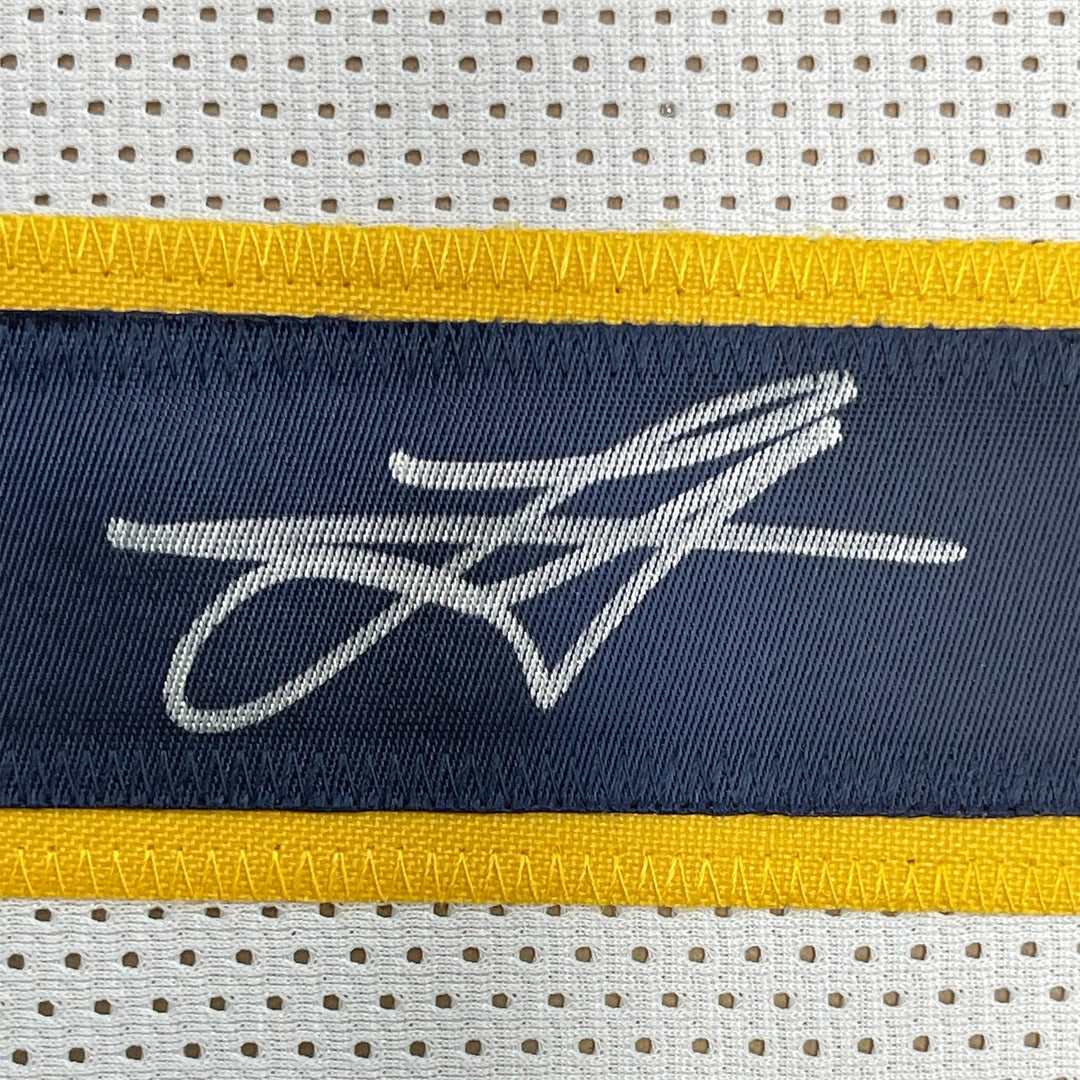 Framed Autographed/Signed Nikola Jokic 33x42 Denver White Jersey JSA COA