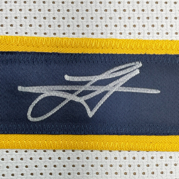 Framed Autographed/Signed Nikola Jokic 33x42 Denver White Jersey JSA COA