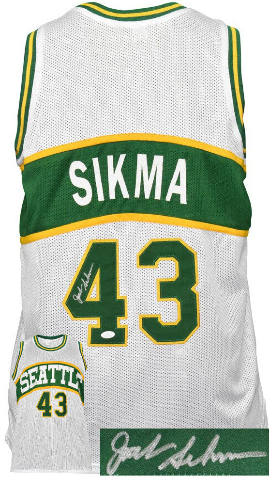 Jack Sikma signed Seattle White TB Custom Stitched Pro Jersey - JSA Witnessed