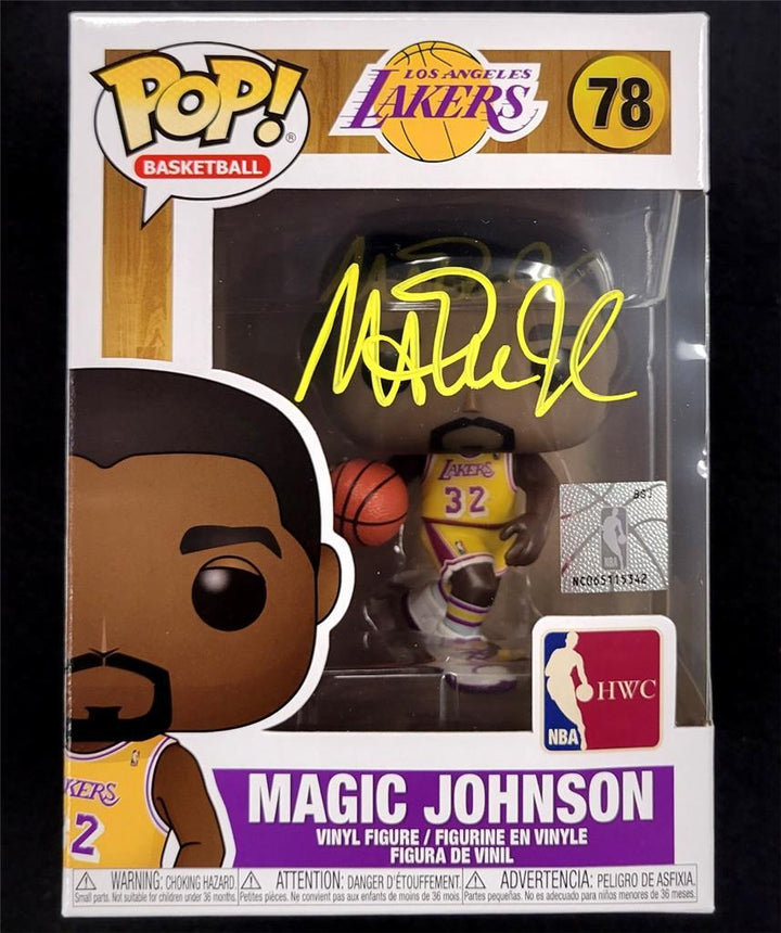 Magic Johnson signed Lakers Yellow Funko Pop! autograph ~ Beckett BAS Witness