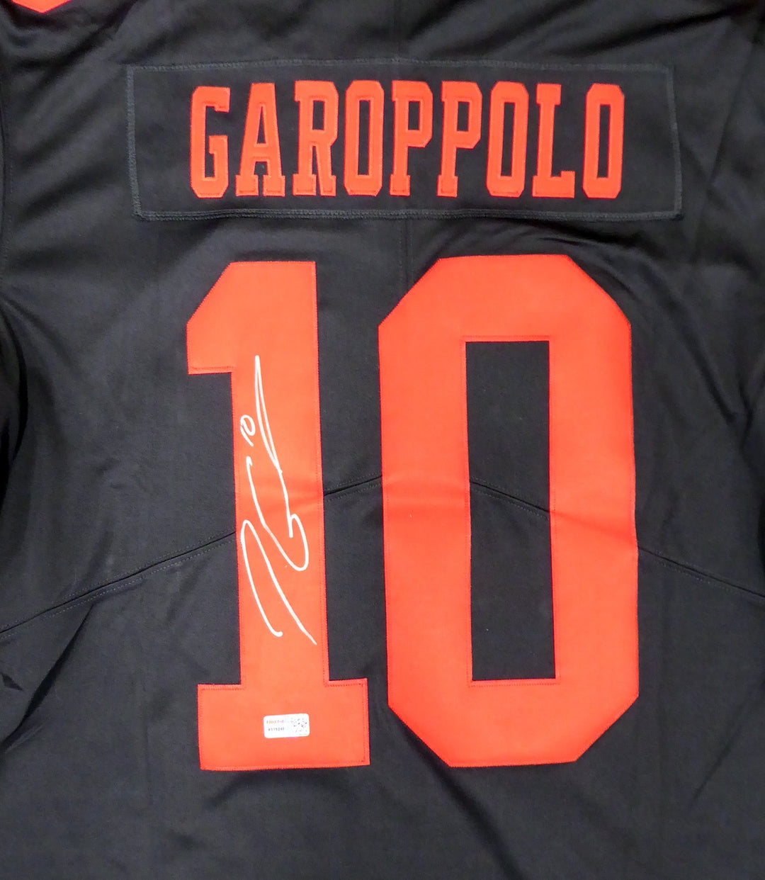 San Francisco 49ers Jimmy Garoppolo Signed Black Nike Vapor Twill Jersey Size L