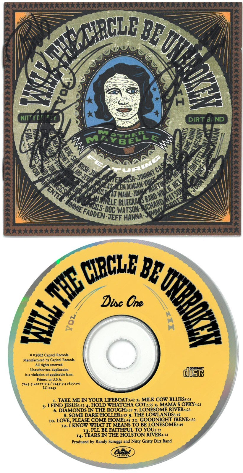 NITTY GRITTY DIRT BAND signed 2002 Will The Circle Be Broken Album Cover CD