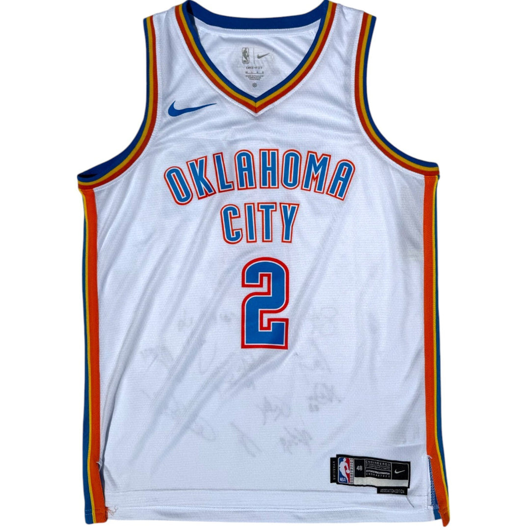 2025 OKC THUNDER TEAM SIGNED JERSEY SHAI GILGEOUS-ALEXANDER + JSA NBA CHAMPIONS