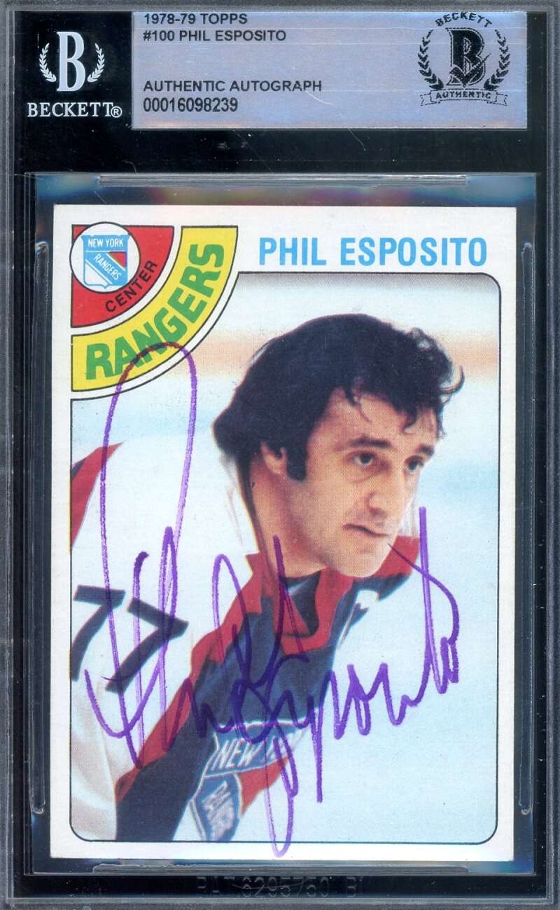 Phil Esposito Beckett BAS Signed 1978-79 Topps Autograph