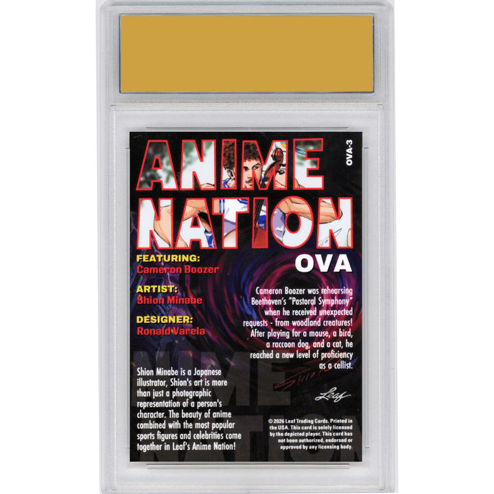 Graded 2026 Leaf Cameron Boozer #OVA3 Anime Nation RC Basketball Card HOFSM 10