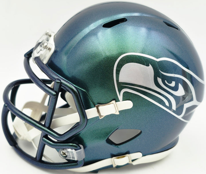 Mike Macdonald Signed Seahawks Rivalries Speed Mini Helmet BAS Witness