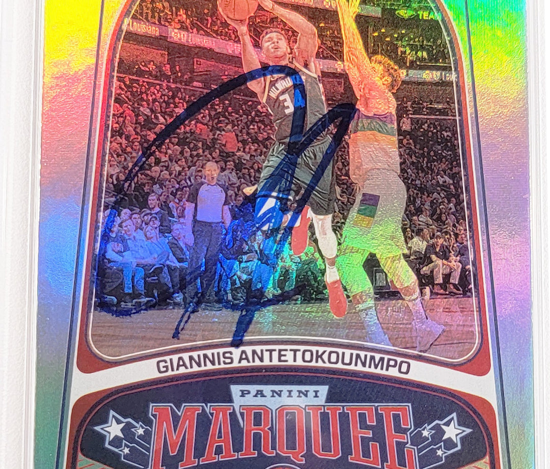 Giannis Antetokounmpo Signed 2019 Panini Chronicles Card 248 Bucks PSA 9 PSA/DNA