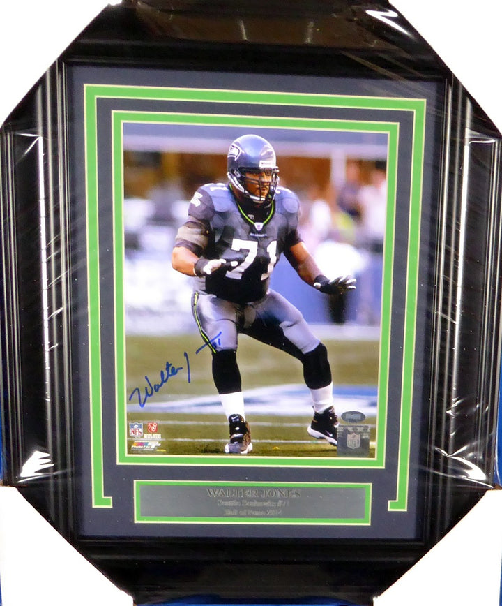 Walter Jones Signed Framed 8x10 Photo Seattle Seahawks MCS Holo