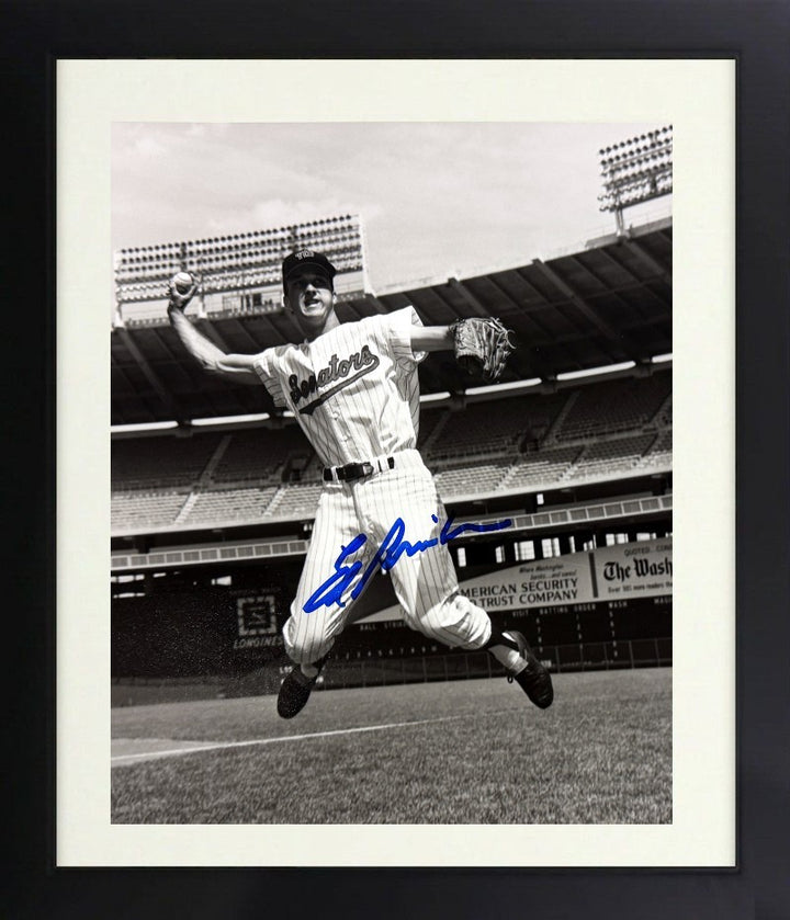 Ed Brinkman signed Washington Senators B&W 8x10 Photo Framed- COA/Show Ticket