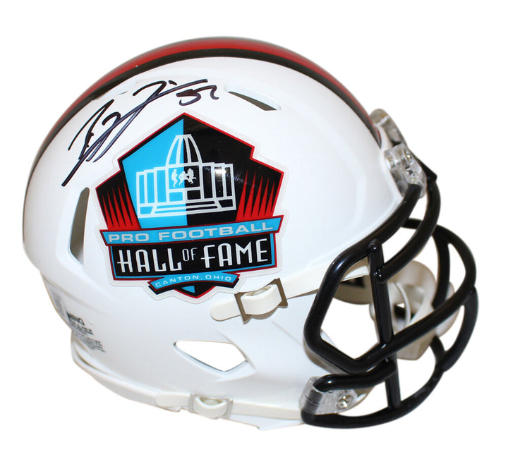 Ray Lewis Autographed/Signed Hall Of Fame Speed Mini Helmet Beckett 37456