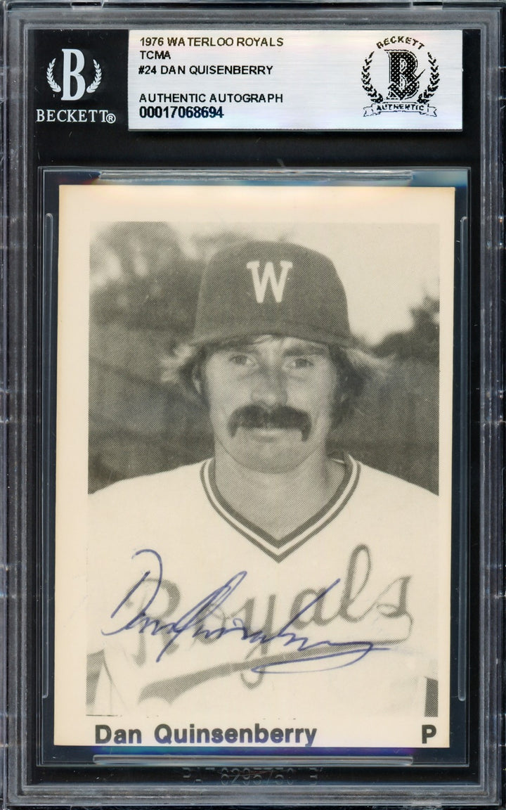 Dan Quisenberry Signed 1975 TCMA RC 2 Waterloo Royals Beckett #17068694