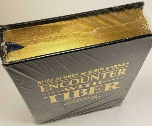 Buzz Aldrin Encounter With Tiber Flat Signed Press Leather Book #643 -Apollo 11