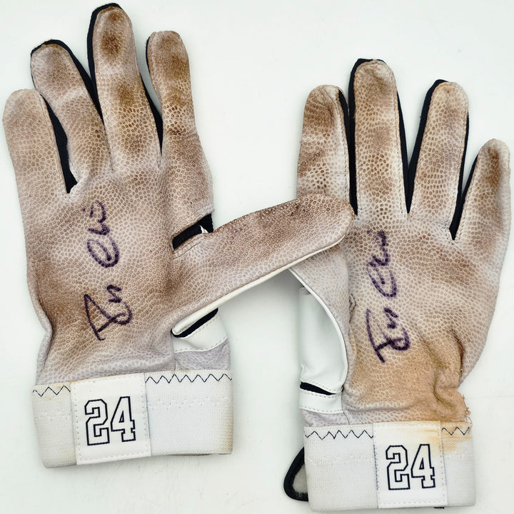 Robinson Cano Signed White Nike Diamond Elite Game Used Batting Gloves Yankees