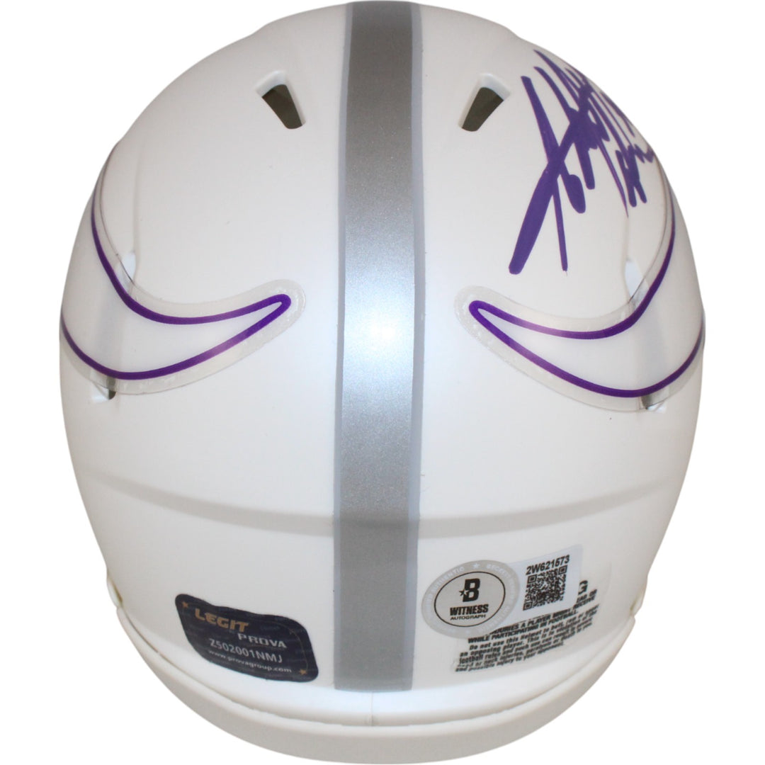 Adrian Peterson Autographed Minnesota Vikings 24 Alt Mini Helmet Beckett W 50843
