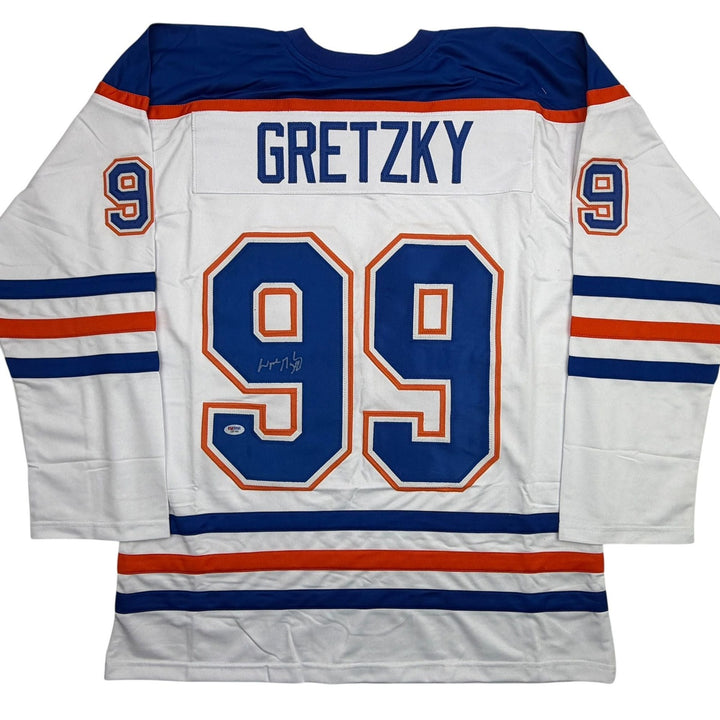 Autographed/Signed Wayne Gretzky Edmonton White Hockey Jersey PSA/DNA COA