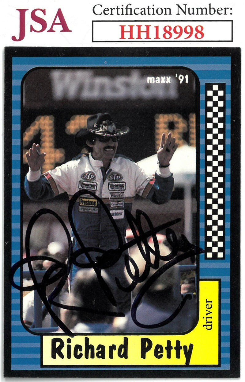 Richard Petty signed NASCAR 1991 Maxx Charlotte Racing On Card Auto #43 - JSA