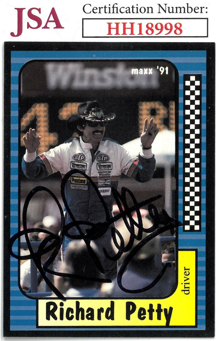 Richard Petty signed NASCAR 1991 Maxx Charlotte Racing On Card Auto #43 - JSA