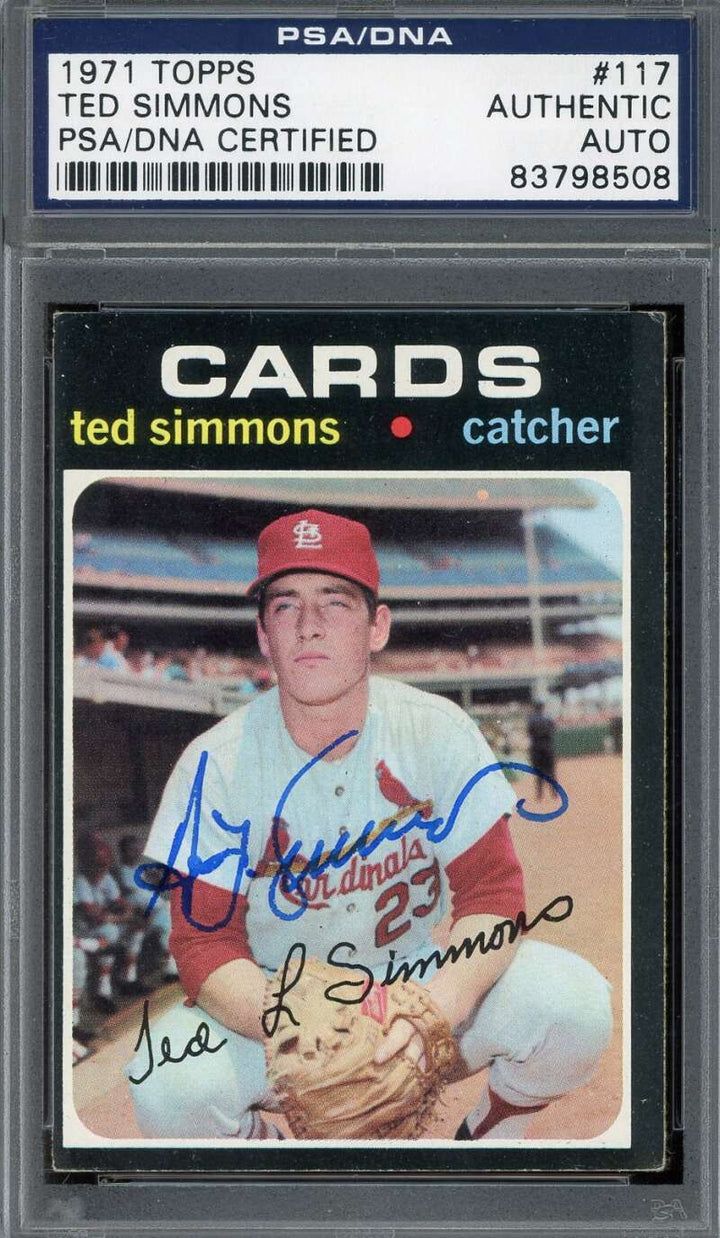 Ted Simmons PSA DNA Signed 1971 Topps Rookie Autograph