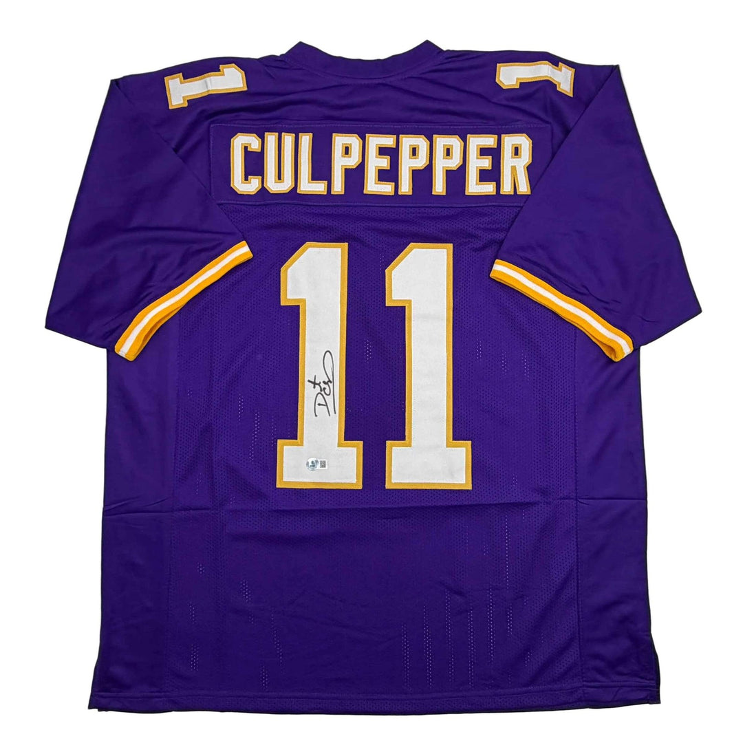 Autographed/Signed DAUNTE CULPEPPER Minnesota Purple Football Jersey JSA COA
