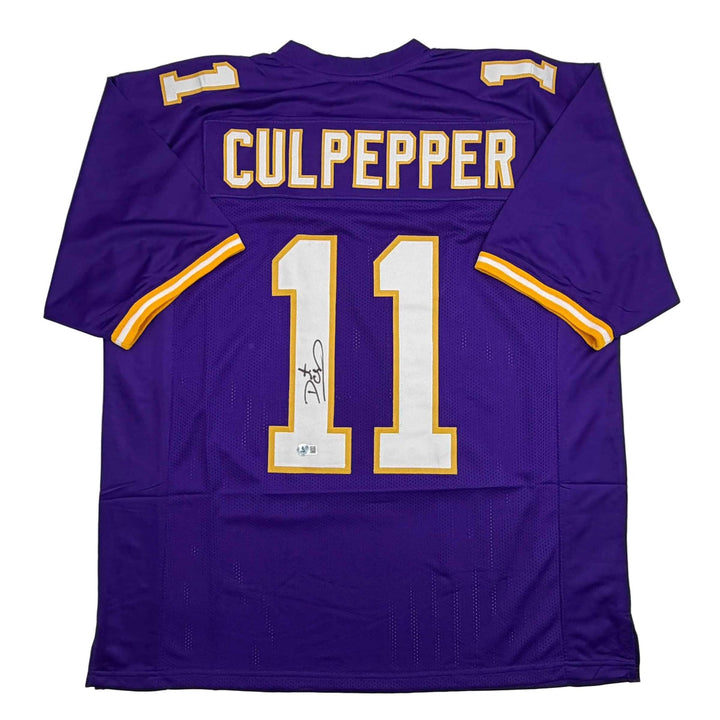 Autographed/Signed DAUNTE CULPEPPER Minnesota Purple Football Jersey JSA COA