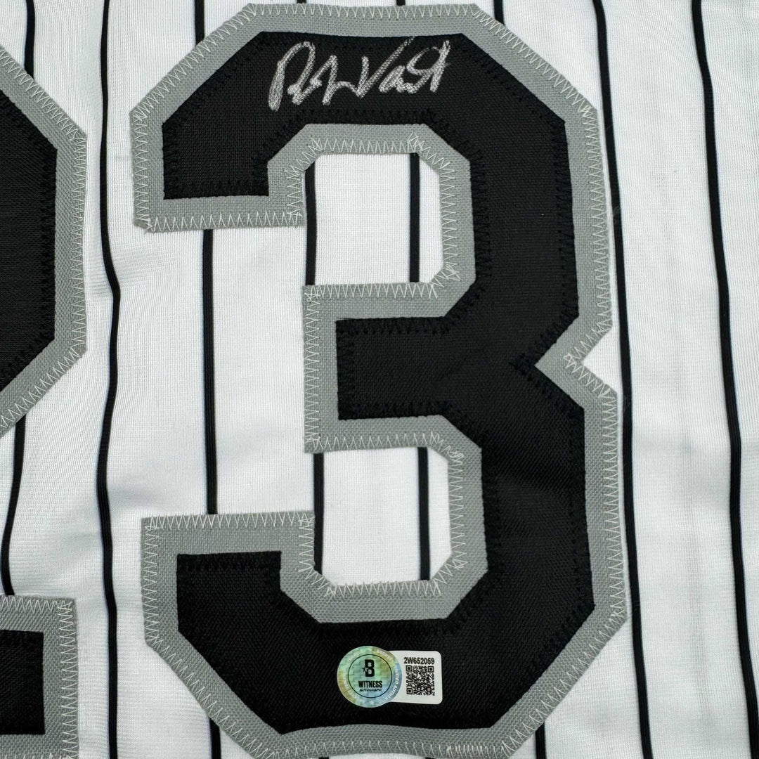 Autographed/Signed Robin Ventura Chicago Pinstripe Baseball Jersey Beckett COA