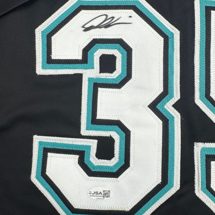 Framed Autographed/Signed Dontrelle Willis 35x39 Florida Jersey JSA COA