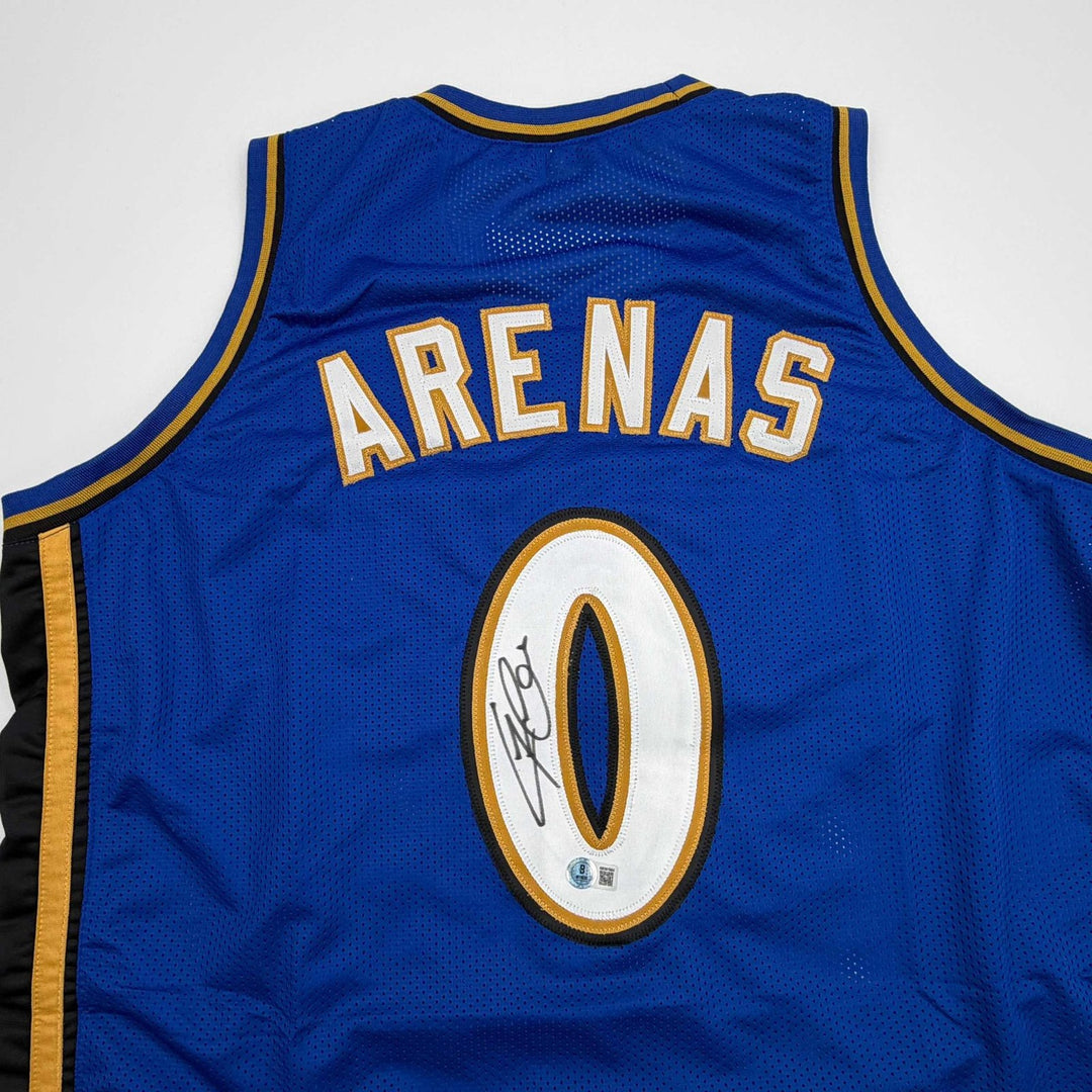 Autographed/Signed Gilbert Arenas Washington Blue Jersey Beckett BAS COA