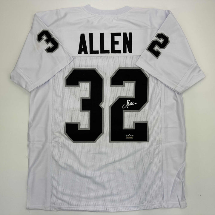 Facsimile Autographed Marcus Allen Oakland Las Vegas White Reprint Jersey XL