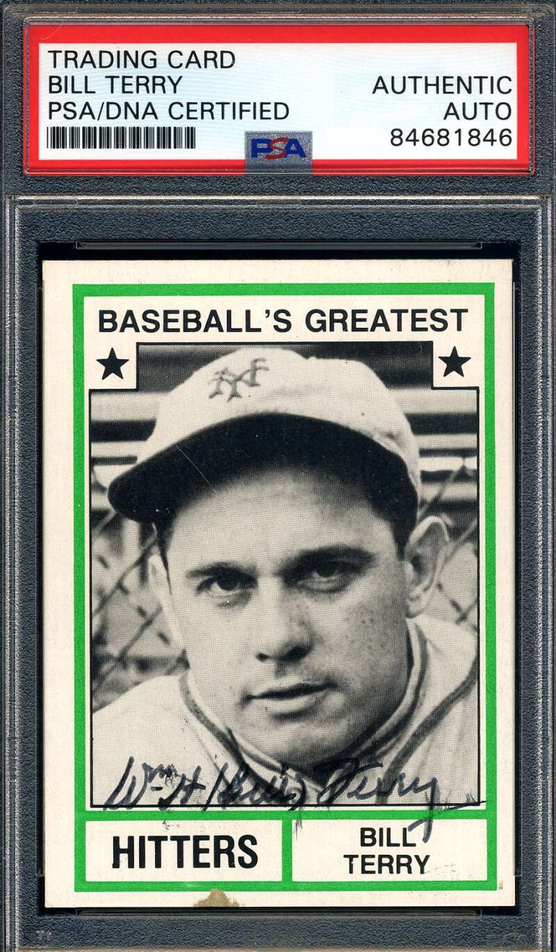 Bill Terry PSA DNA Signed 1982 TCMA Baseball's Greatest Autograph