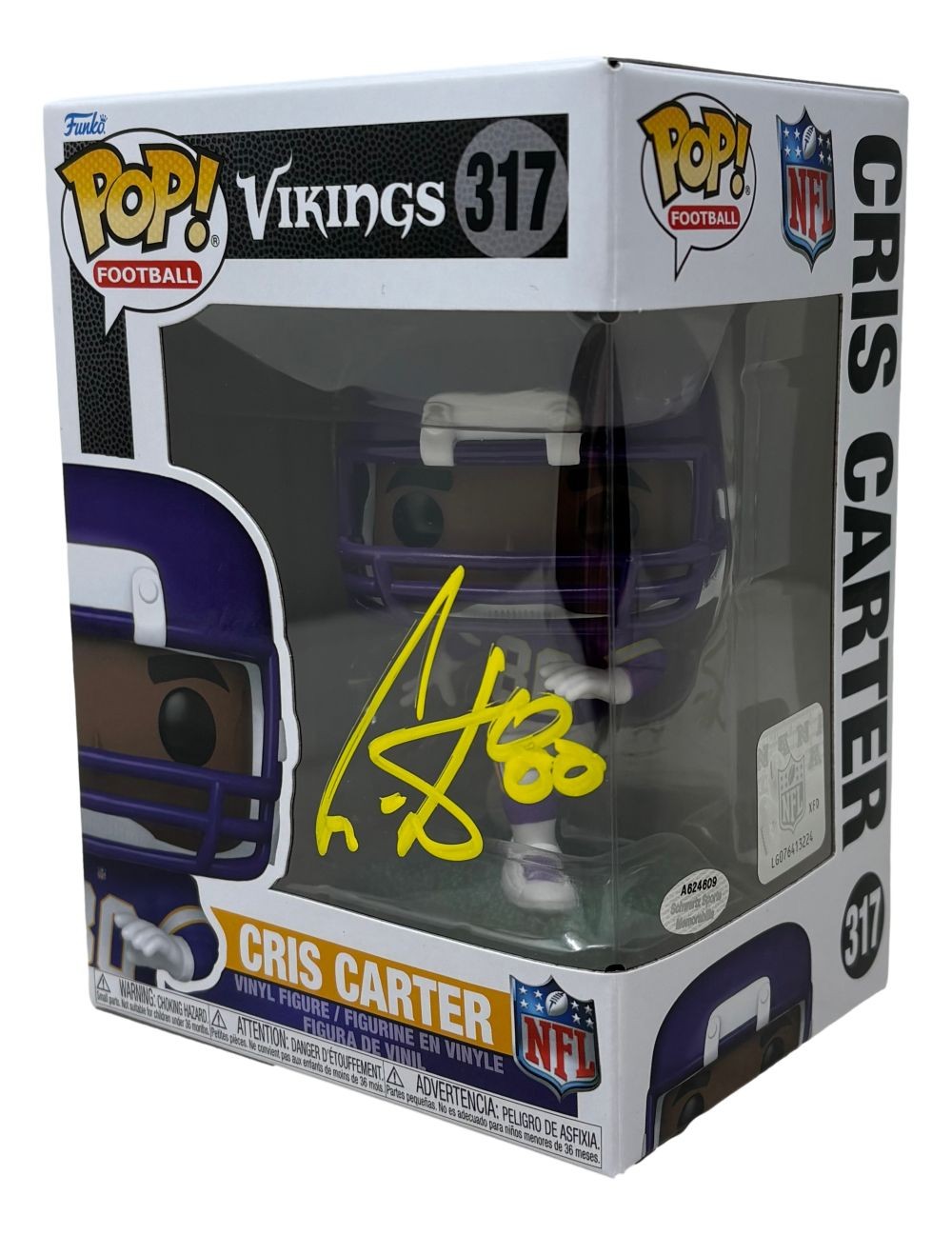 Cris Carter Signed Minnesota Vikings Funko Pop #317 Schwartz Hologram