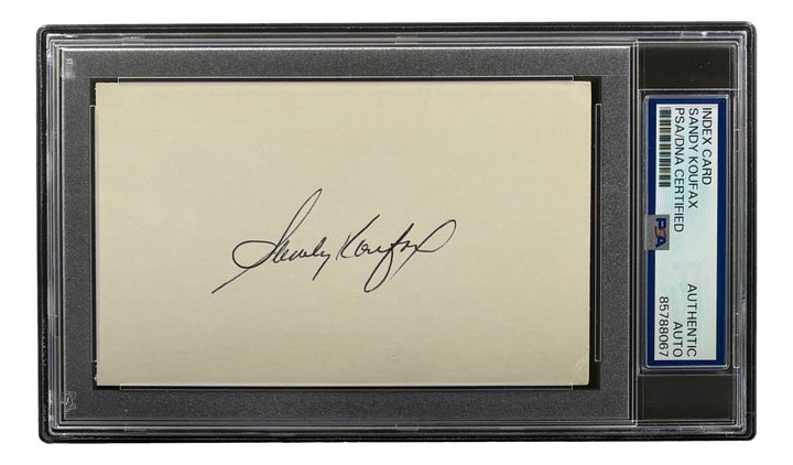 Sandy Koufax Signed Index Card Brooklyn Dodgers PSA/DNA