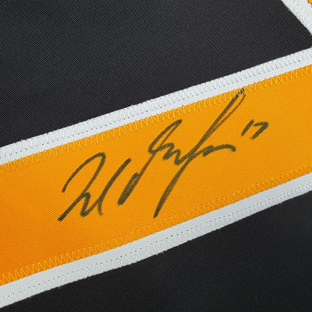 Autographed/Signed Milan Lucic Boston Black Hockey Jersey Beckett BAS COA