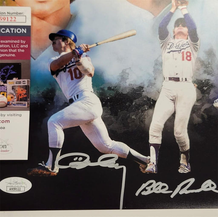 Dodger Infield signed 11x14 Photo #3 Russell Garvey Cey Lopes autograph JSA