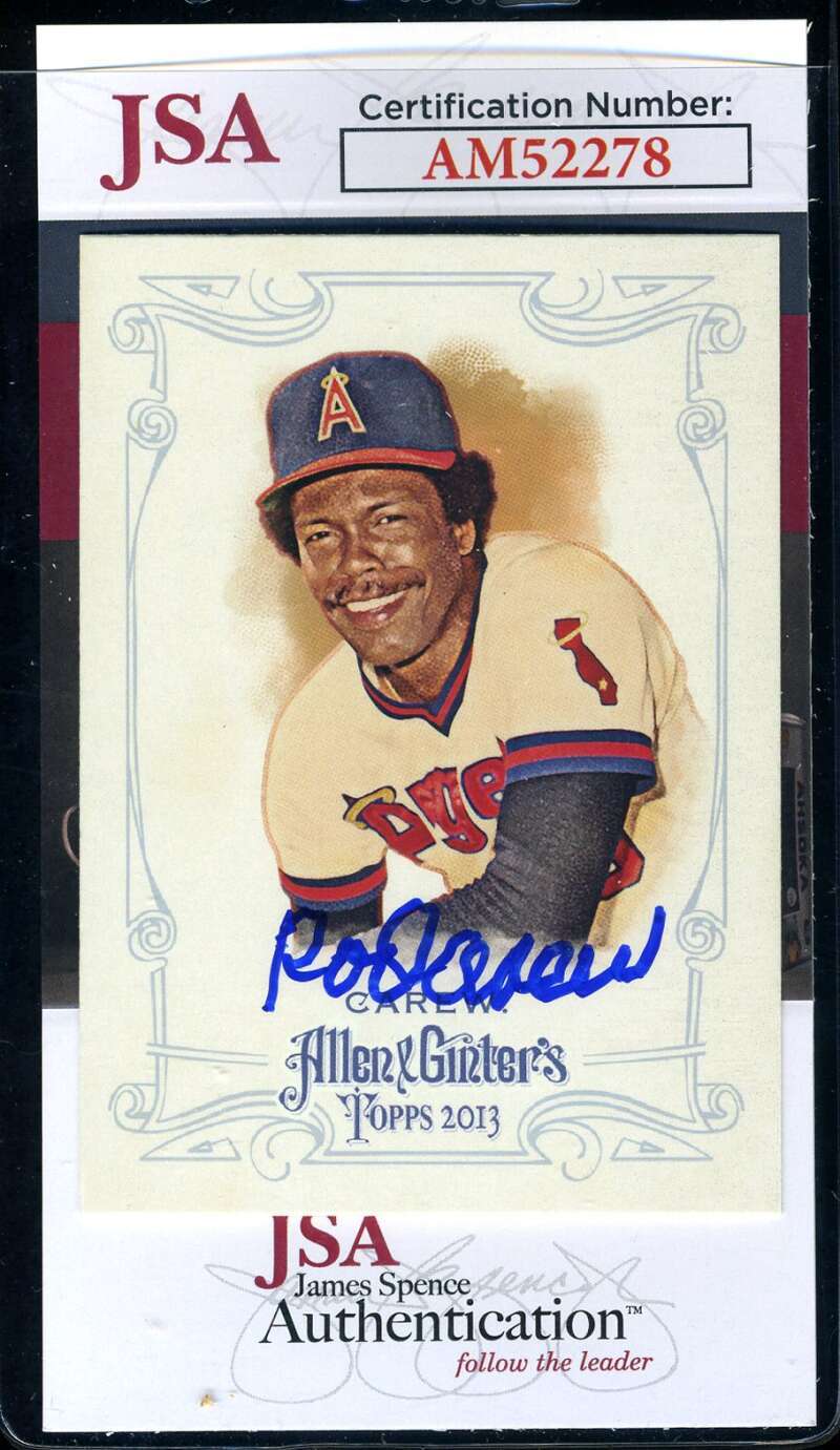 Rod Carew JSA Coa Signed 2013 Topps Allen and Ginter Autograph