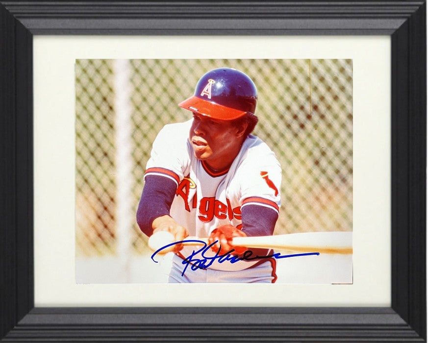 Rod Carew signed California Angels 8x10 Photo imperfect Framed- COA (HOF)