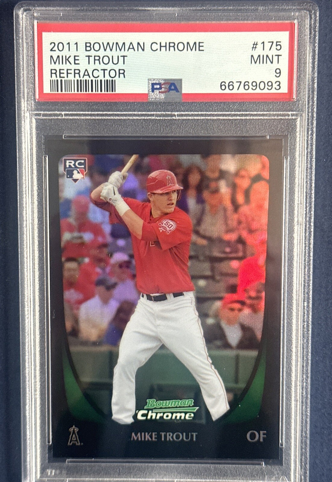 2011 Bowman Chrome Refractor #175 Mike Trout RC Psa 9 Mint Rookie Beauty