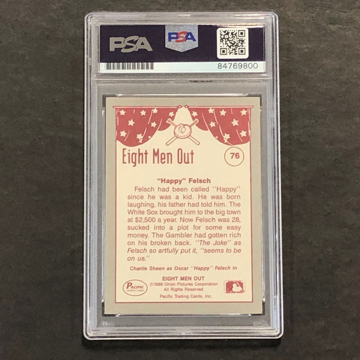 1988 Pacific Baseball #76 Eight Men Out Card Charlie Sheen Signed PSA Auto 10