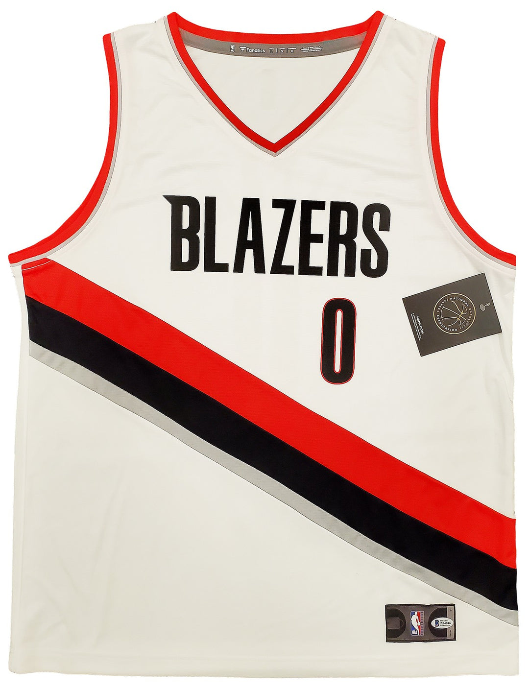Trail Blazers Damian Lillard Signed White Fanatics Jersey Size L Beckett
