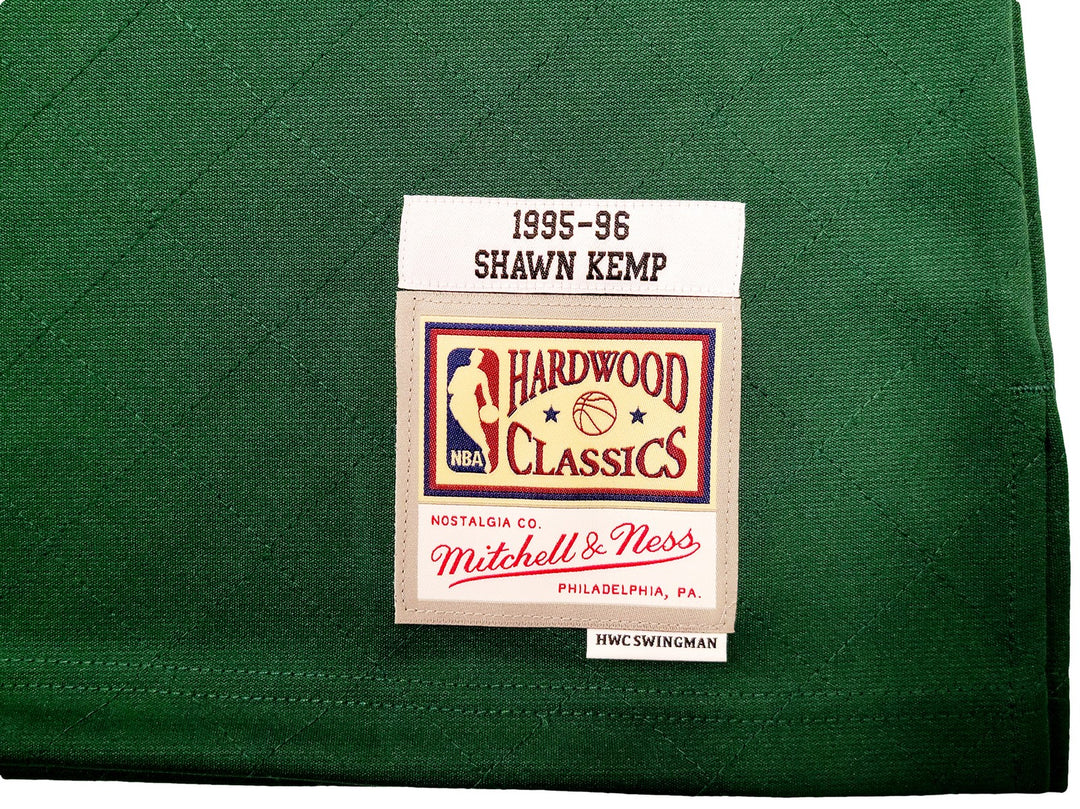 Sonics Shawn Kemp Auto Green Auth Mitchell Ness HWC Swingman Jersey NBA Top 75 M