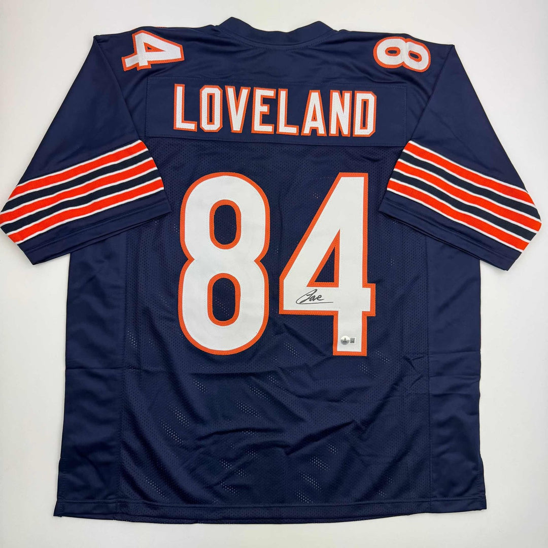 Autographed/Signed Colston Loveland Chicago Blue Jersey Beckett BAS COA