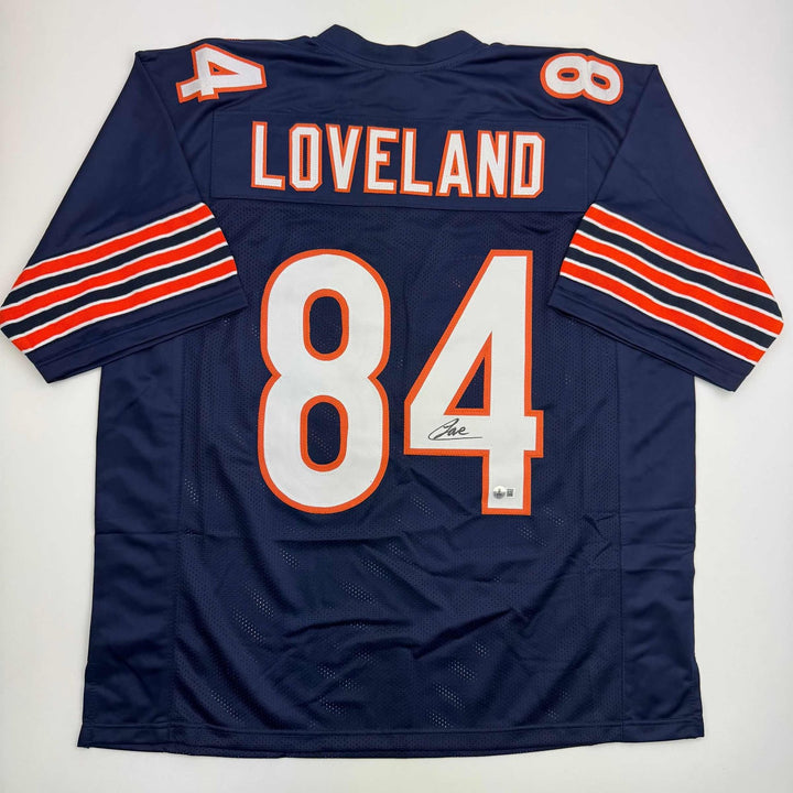 Autographed/Signed Colston Loveland Chicago Blue Jersey Beckett BAS COA