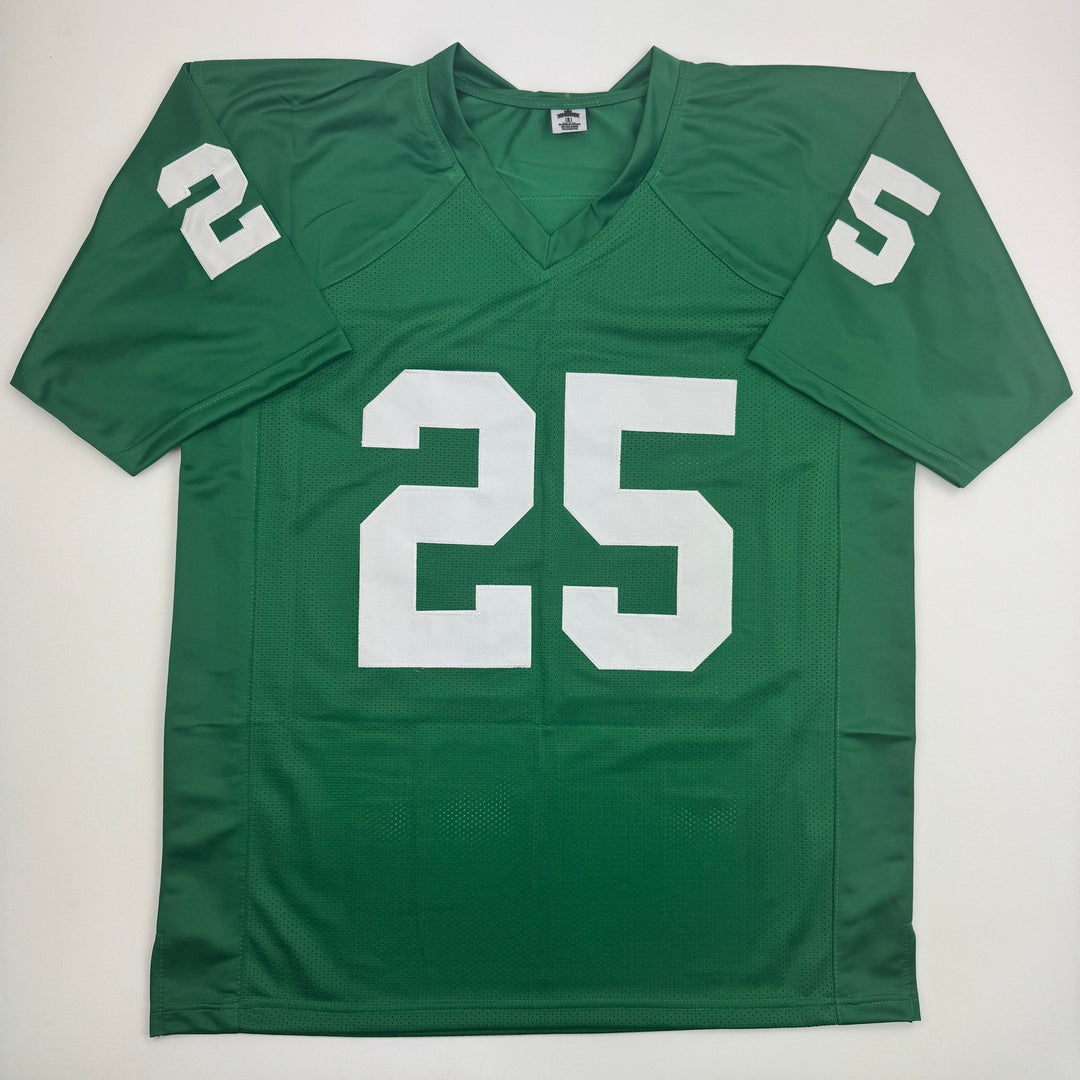 Autographed/Signed LeSean McCoy Philadelphia Kelly Green Football Jersey JSA COA