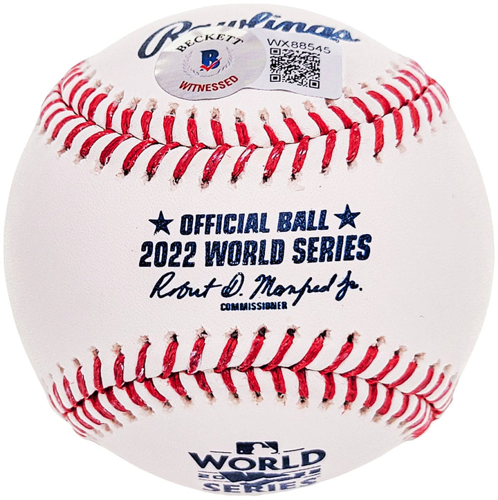 Jose Altuve Auto Official 2022 WS Logo MLB Baseball Astros 22 WS Champs Beckett