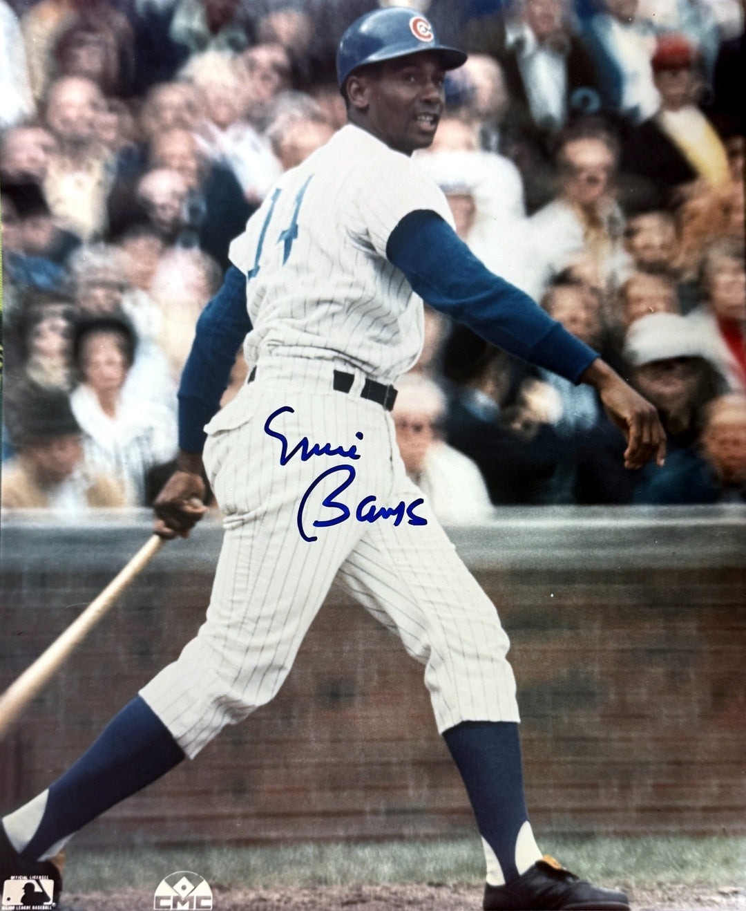Ernie Banks signed Chicago Cubs MLB Licensed 8x10 Photo minor dings - COA/HOF