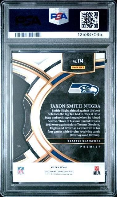 Graded 2023 Panini Select Jaxon Smith-Njigba #174 Silver RC Card PSA 10