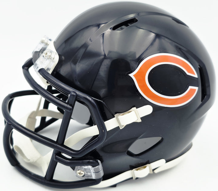 Brian Urlacher Auto Bears Blue Speed Mini Helmet (White) HOF 18 Beckett Witness