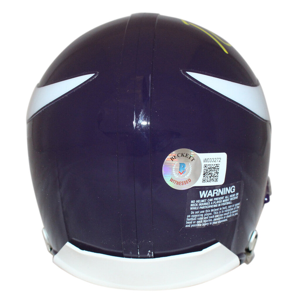 Randy Moss Signed Minnesota Vikings VSR4 '83-'01 Mini Helmet BAS 40221