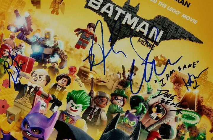 THE LEGO BATMAN MOVIE Cast (10) Signed 11x17 Photo ARNETT CAREY Beckett BAS COA