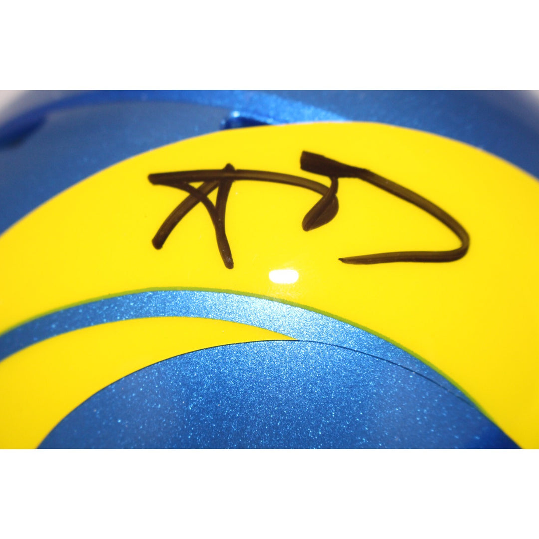 Aaron Donald Autographed/Signed Los Angeles Rams Mini Helmet Beckett 43851