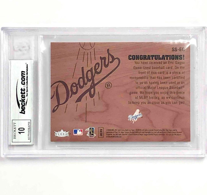Eric Gagne full autograph signed 2006 Flair Showcase GU jersey BAS BGS 10 Auto